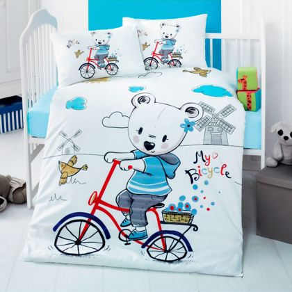  Chipolino Спално бельо от 3 части мече с колело