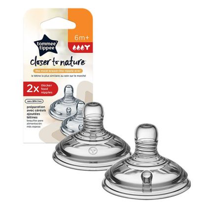 Tommee Tippee Биберон за хранене 2 броя Closer to Nature (Бърз поток Звезда 6м+) TT.0011