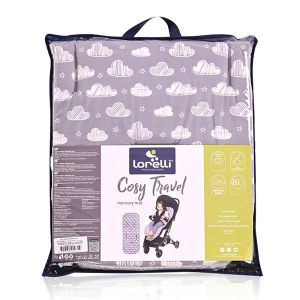Lorelli Подложка за количка COSY TRAVEL MEMORY Небе Екрю